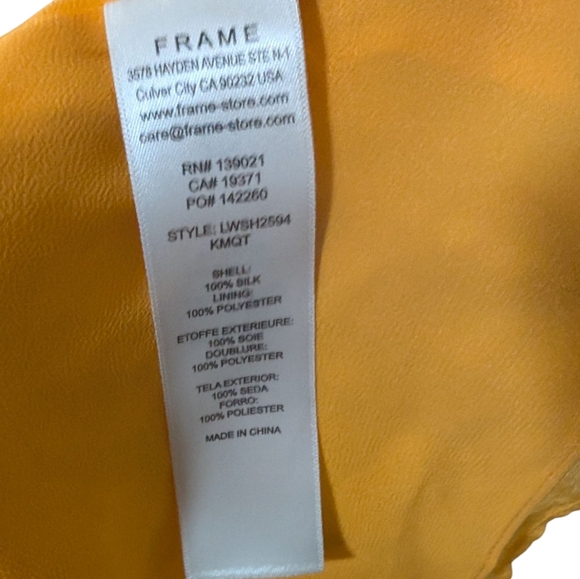 Frame Denim Tops Frame Halter Crinkled Silk Gold Blouse....size Small - Picture 6 of 7